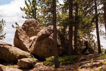 Rocky Mountain nationa forest, aptly named with large boulders.の写真素材