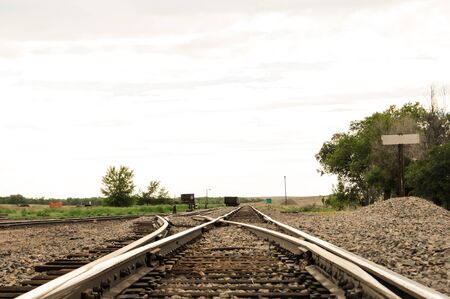 Rail siding into the deserted depot in central Colorado, USA