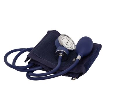 Blood pressure monitor. Image of an aneroid mechanical sphygmomanometer with a dial