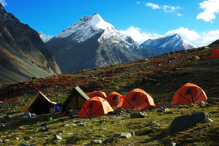 Trekking camp in Ladakh region, Himalaya, India.             の写真素材