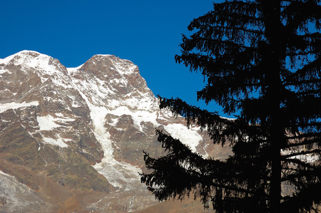 South side of Monte Rosa massif, west Alps, Italy. の写真素材