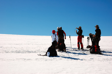 backcountry skiesr (ski touring), west alps, Europe.の写真素材