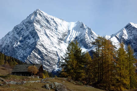 Mountain landscape in fall season; west alps Italy