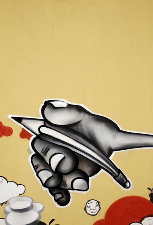 Detail of a urban graffiti; Milano, Italy.の写真素材