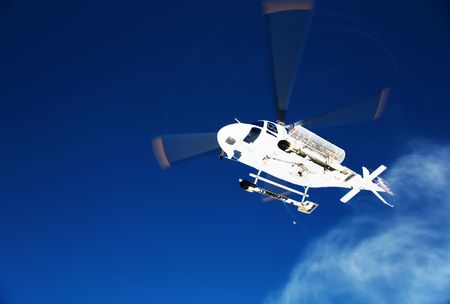 Heli Skiing Helicopter, Mont Blanc ski resort, France, Europe.の写真素材