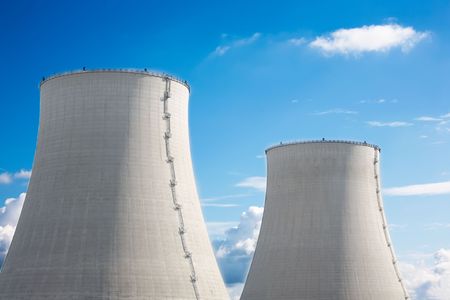 Detail of the twin cooling towers, nuclear power plant.の素材 [FY3103142456]