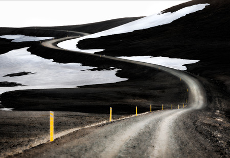 Icelandic F-Road  mountain road   road 901, Modrudalsfjallgardar, central Iceland の写真素材