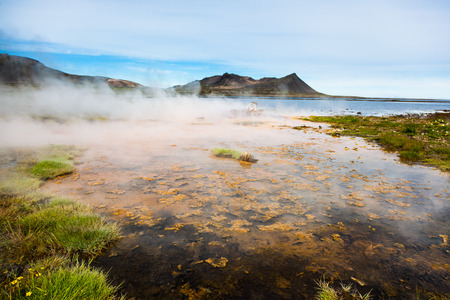 Hot springs next the sea, Snaefellsnes peninsula, Iceland の写真素材