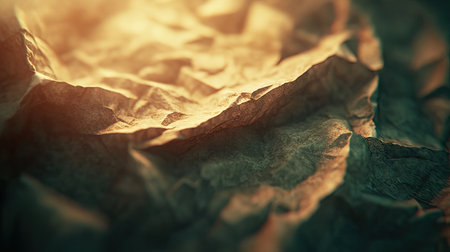 Visualize a close-up, photorealistic depiction of crumpled, textured butcher paper, focused on the intricate wrinkles in the folds --chaos 30 --ar 16:9 --v 6.1 Job ID: ee271d6e-e6da-4c3f-b692-1a75a0b2377aの素材
