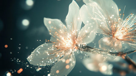 Visualize a close-up of a blooming flower, radiating inner light and symbolizing the journey of self-discovery --chaos 30 --ar 16:9 --v 6.1 Job ID: 7ca0e96f-b3ac-44c0-82c8-870c881c85f0の素材