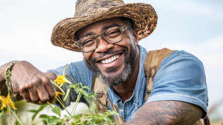 Sustainable farming practices that use no pesticides, including crop rotation and companion planting with healthy vegetation --chaos 30 --ar 16:9 --v 6.1 Job ID: 9f9aff4c-773c-4d7e-81a3-ecd60b2e3f9bの素材