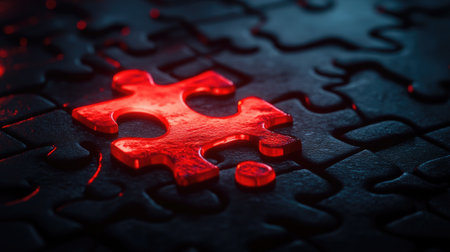 Render a series of interconnected puzzle pieces, each representing a key component of mental strength, fitting together perfectly --chaos 30 --ar 16:9 --v 6.1 Job ID: 3fee7dc3-a0cf-4534-89c2-6e65336036d9の素材