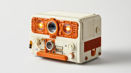 Vintage projector with film and light beam on a grey background. Film projector with movie isolated on a white background, a panoramic banner for advertising or a design element. Vintage projector and film on a gray background. --chaos 30 --ar 16:9 --v 6.1 Job ID: f74a0b77-0b73-4148-bc2d-1bfadb1abfbfの素材