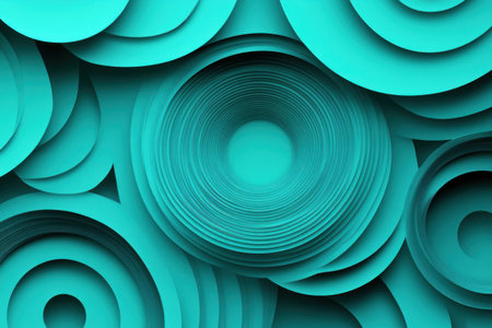 3D abstract background with layers of teal-green paper-cut-out circles --ar 3:2 --v 6.1 Job ID: 8c9a451b-06ae-4527-b5f0-900a7a8a7809の素材