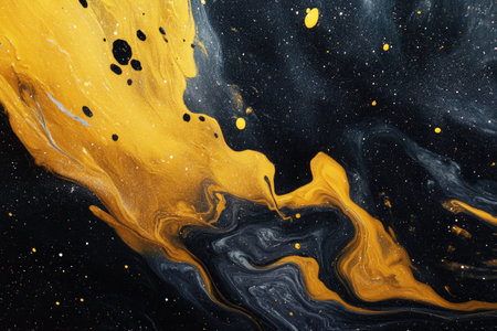 A swirling yellow and black nebula, with stars in the background, in a hyper-realistic style. --ar 3:2 --v 6.1 Job ID: 5b710102-ad10-4812-8e78-fa95977ece5fの素材