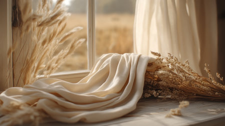 A pair of beige linen shorts neatly placed on a light wooden table, soft natural light illuminating the scene, HD quality --chaos 30 --ar 16:9 --v 6.1 Job ID: f2aaec95-8ee4-498a-9dc7-28d3bf4bc8daの素材