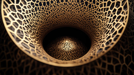 Imagine a radiant, metallic sculpture reflecting light, rendered in extreme detail showcasing intricate patterns in a stunning, clear, 4k image --chaos 30 --ar 16:9 --v 6.1 Job ID: fd7b4182-d708-47ae-94cf-73b95bdd86bcの素材