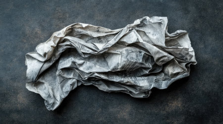 Visualize the compelling image of a crumpled restaurant menu, the folds hinting at a forgotten culinary experience, beautifully presented --chaos 30 --ar 16:9 --v 6.1 Job ID: 1a5a89ba-295c-4003-84b6-a548d76a2bbbの素材