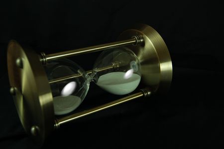 Glass hour in black background