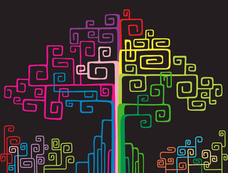 colorful network treeのイラスト素材