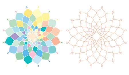 Illustration of geometrical shape pattern in pastel color のイラスト素材