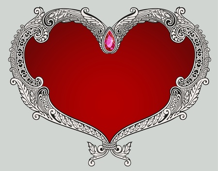 Illustration of detailed heart shape designのイラスト素材