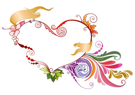 Floral heart vector illustration ideal for valentines and other special occasion concept のイラスト素材