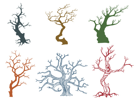Set of Dead tree vector illustration eps10 formatのイラスト素材