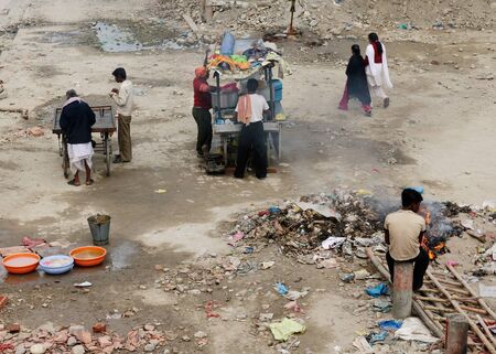 View on the Indian Ganges river side in Haidwea のeditorial素材