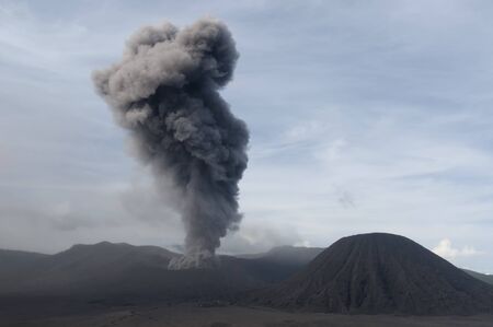 Volcanos form Indonesia. Gunung Bromo volcano in the eruption time (march 2011). Bromo - Tengger - Semeru National Park. East Jawaのeditorial素材