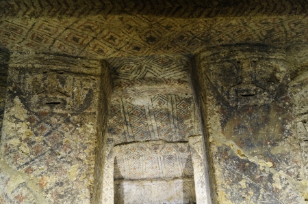 Colombia, Tierradentro (7th and 9th) is one great pre Columbian attractions. There are burial caves painted with red, black and whte geometric patterns. Some are shallow, others up to 8m deepのeditorial素材
