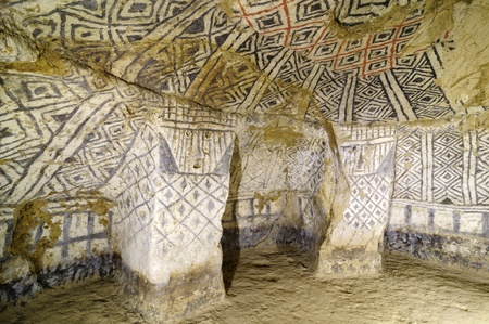 Colombia, Tierradentro (7th and 9th) is one great pre Columbian attractions. There are burial caves painted with red, black and whte geometric patterns. Some are shallow, others up to 8m deepのeditorial素材