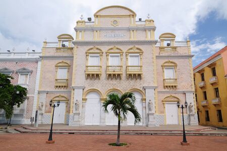 Cartagena - the colonial city in Colombia is a beautifllly set city, packed with historical monuments and architectural treasures  The picture present view on the Heredia theatreのeditorial素材
