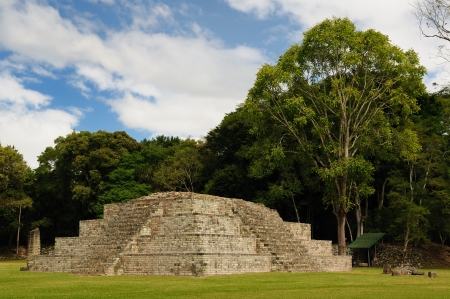 Honduras, Mayan city ruins in Copan  The picture presents Mayan pyramidのeditorial素材