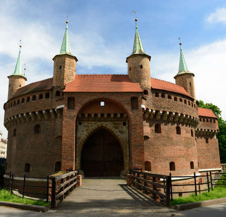 Military building Barbican in Krakow Polandのeditorial素材