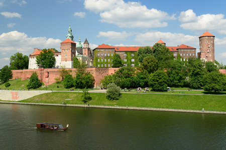 View on castle complex Wawel in Cracow Polandのeditorial素材