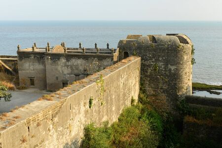 Curtain walls of the Portuguese fort in the Diu town in Gujarat. Indiaのeditorial素材