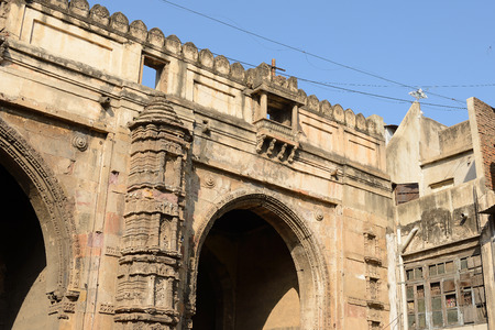 Historic building in Ahmadabad town in the Indian state of Gujaratのeditorial素材