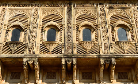 Typical example of Indian architecture in the state Gujaratのeditorial素材