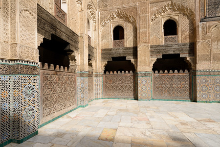 Detail of unusually ornamented Moroccan architectureのeditorial素材