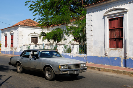 South America, Venezuela, Coro is one of the prettiest colonial cities in Venezuela. Cityscape - old town - colonial architectureのeditorial素材