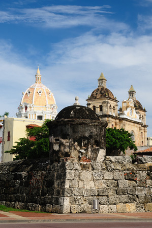 Cartagena - the colonial city in Colombia is a beautifllly set city, packed with historical monuments and architectural treasures. The picture present view on the colonial old town in Cartagena (UNESCO)のeditorial素材