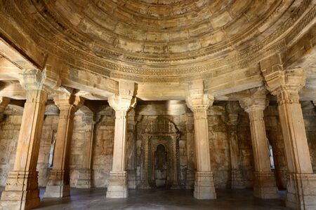 Champaner - Pavagadh Archaeological Park is a historical city in the state of Gujarat. Kevda Masjid mosque.  .Inside the Sahar ki Masjidのeditorial素材
