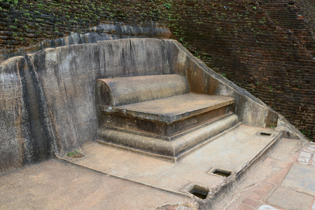Royal Stone Throne on the top of the Sigiriya rock, Sri Lankaのeditorial素材