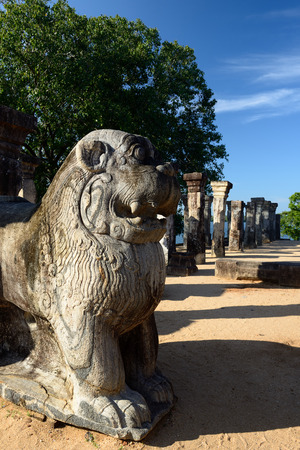 Polonnaruwa ruin was the second capital of Sri Lanka after the destruction of Polonnaruwa. The photograph is presenting  Nissanka Mallas Palace. Sri Lankaのeditorial素材