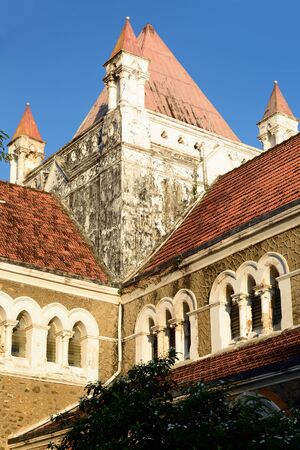 Colonial fine condition building development of the fort Galle on Sri Lanka. The photograph is presenting All Saints Church tower, Sri Lankaのeditorial素材