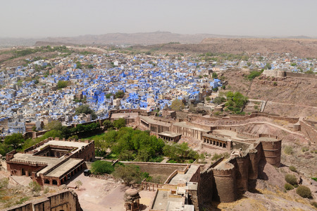 Majestic citadel of Mehrangarh on the hill near Jodphur city. Rajasthan, Indiaのeditorial素材