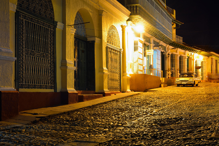 TRINIDAD, CUBA - 08 NOVEMBER 2016: Classical old chevrolet on the Cuban streetのeditorial素材