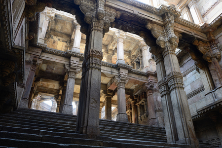 India, Adalaj Stepwell is a Hindu water building in the village of Adalaj, Ahmedabad, close to town in the Indian state of Gujarat.のeditorial素材