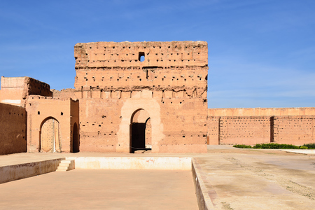 El Badi Palace is a ruined palace located in Marrakesh, Moroccoのeditorial素材
